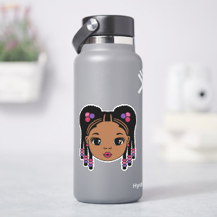 Black Girl Braided Hair Klistermärken