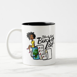 Black Girl Bucket List Two-Tone Mugg