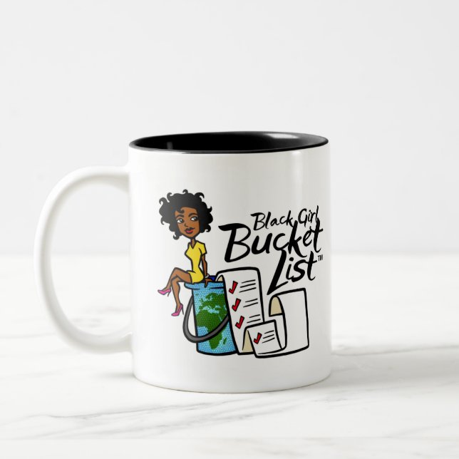 Black Girl Bucket List Two-Tone Mugg (Vänster)