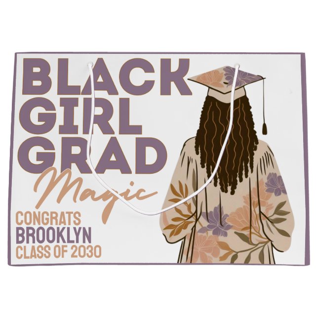 Black Girl Grad Magic Blommigt Boho Studenten (Framsidan)
