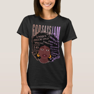 Black Girl Gud säger att jag är Black Melanin Hi T Shirt