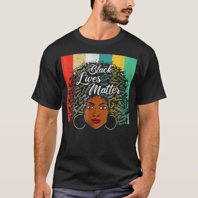 Black Girl Gud säger att jag är Black Melanin Hist T Shirt (Framsida)