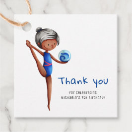 Black Girl Gymnastics Birthday Tack Gåvor Etiketter