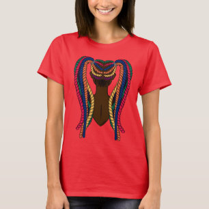 Black Girl Hair Twists, färgad Tecknad T Shirt