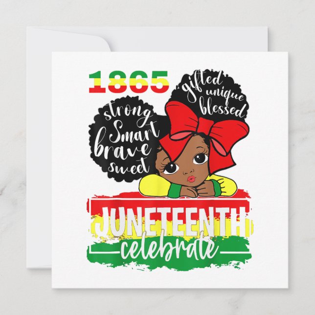 Black Girl Junetelfte 1865 Celebrate Indepedence D Inbjudningar (Framsida)