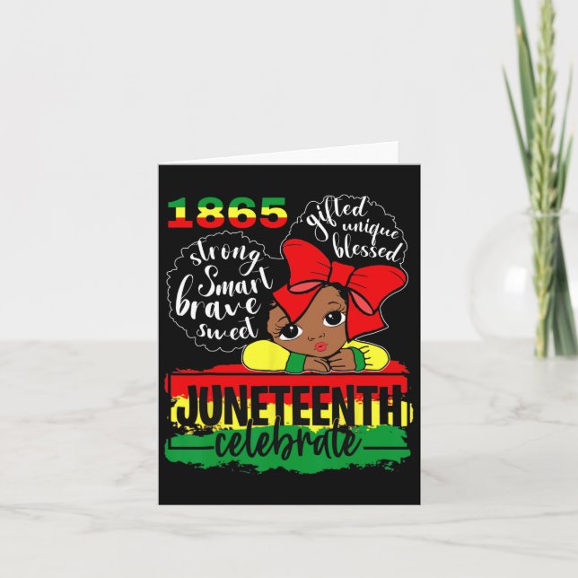 Black Girl Junetelfte 1865 Celebrate Indepedence D Kort (Framsida)