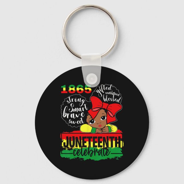 Black Girl Junetelfte 1865 Celebrate Indepedence D Nyckelring (Framsida)