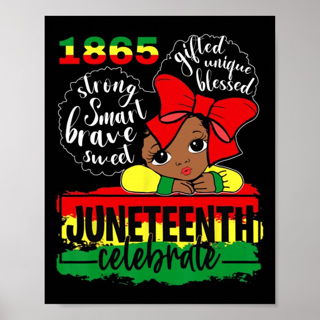 Black Girl Junetelfte 1865 Celebrate Indepedence D Poster (Framsidan)