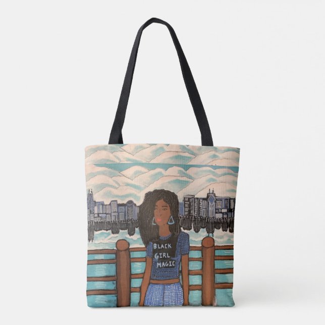 Black Girl Magbag Tygkasse (Baksida)