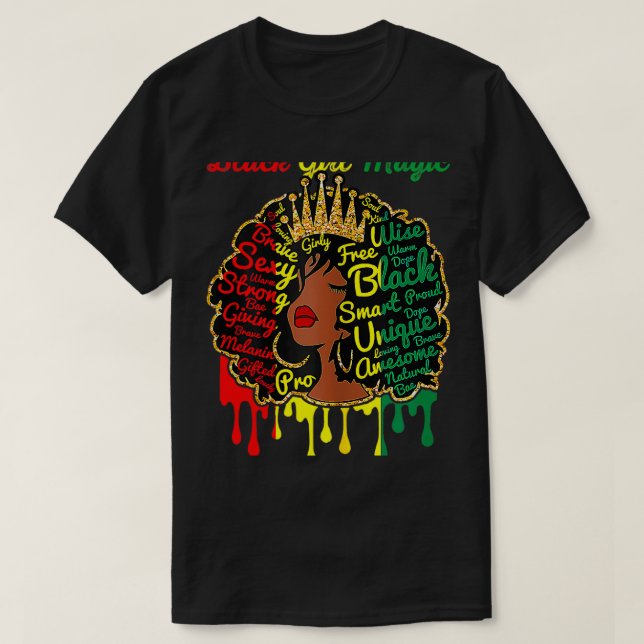 Black Girl Magic African American Junetelfte Freed T Shirt (Design framsida)