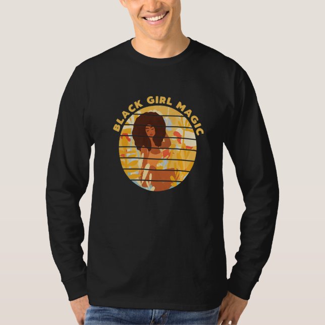 Black Girl Magic Afro Diva Melanin Queen T Shirt (Framsida)