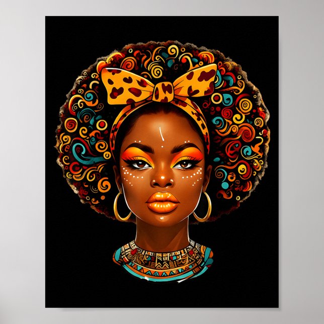 Black Girl Magic Afro Melanin Queen African Americ Poster (Framsidan)