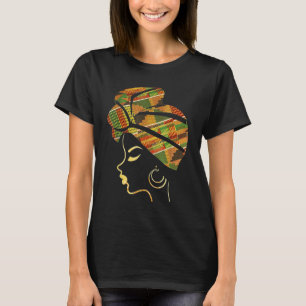 Black Girl Magic Afro Melanin Woman Headwrap Black T Shirt