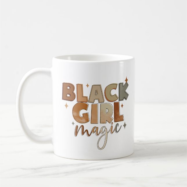 Black Girl Magic Afro Woman Kaffemugg (Vänster)