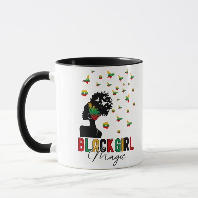 Black Girl Magic Afro Woman Mugg (Vänster)