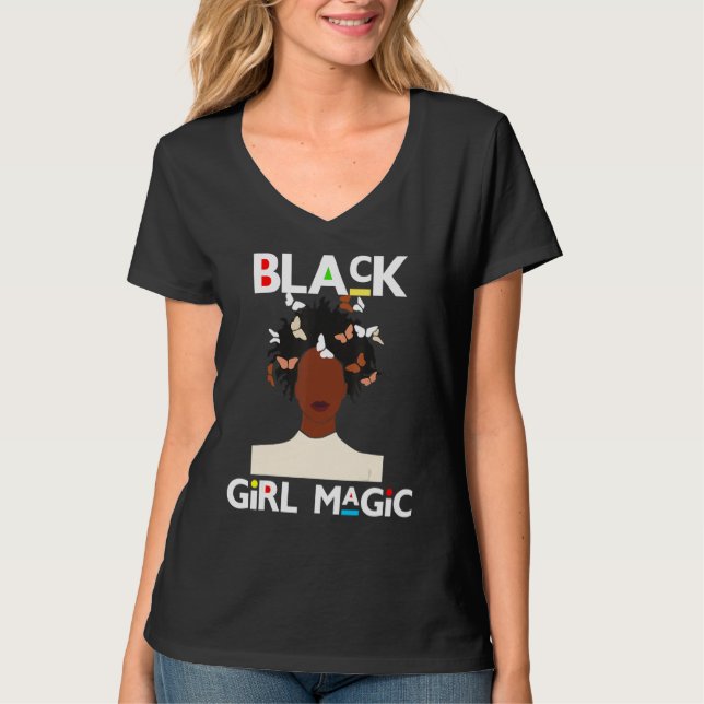 Black Girl Magic Afro Woman Sista Melanin Women Au T Shirt (Framsida)