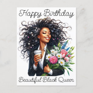 Black Girl Magic Birthday Sista Melanin Woman Helg Vykort