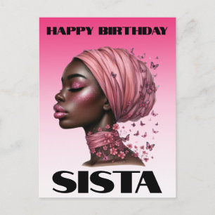 Black Girl Magic Birthday Sista Melanin Woman Helg Vykort