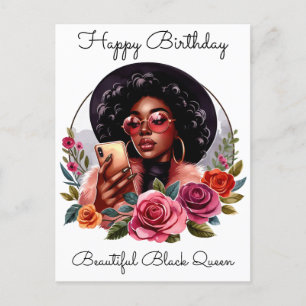 Black Girl Magic Birthday Sista Melanin Woman Helg Vykort