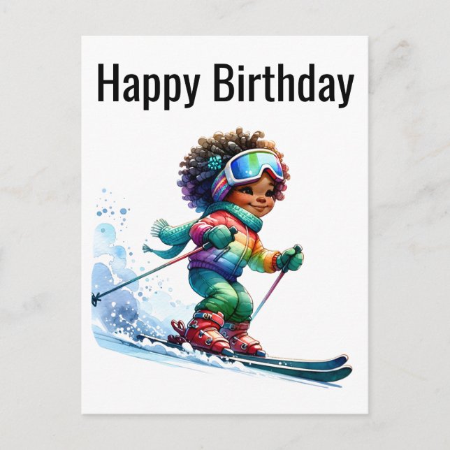 Black Girl Magic Birthday Sista Melanin Woman Helg Vykort (Framsida)