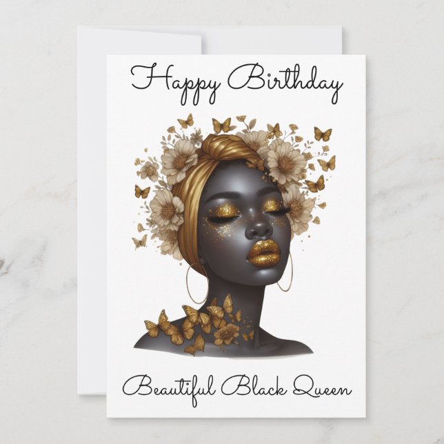 Black Girl Magic Birthday Sista Melanin Woman Inbjudningar (Framsida)