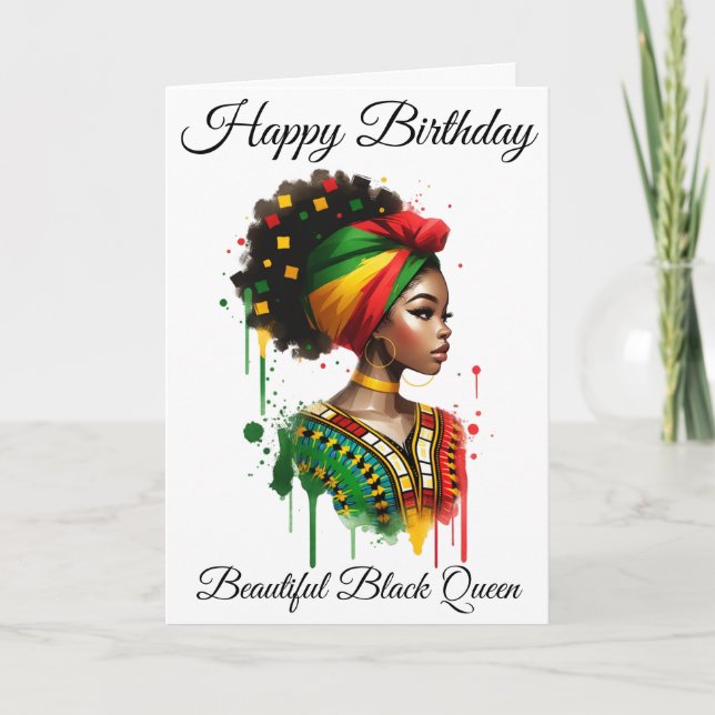 Black Girl Magic Birthday Sista Melanin Woman Kort (Framsida)