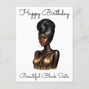 Black Girl Magic Birthday Sista Melanin Woman Post Helg Vykort