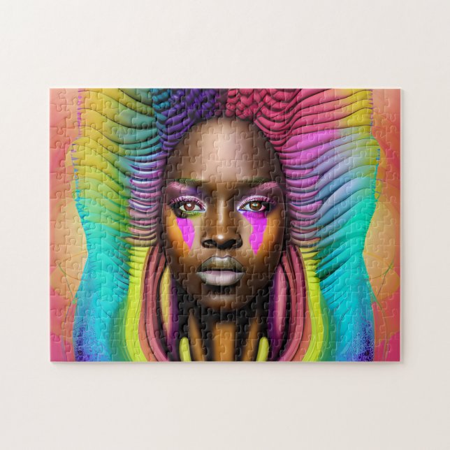 Black Girl Magic Birthday Sista Melanin Woman Pussel (Horisontell)