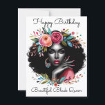 Black Girl Magic Birthday Sista Melanin Woman Vykort<br><div class="desc">Grattis på födelsedagen Bevackra Black Queen Melanin Sista</div>