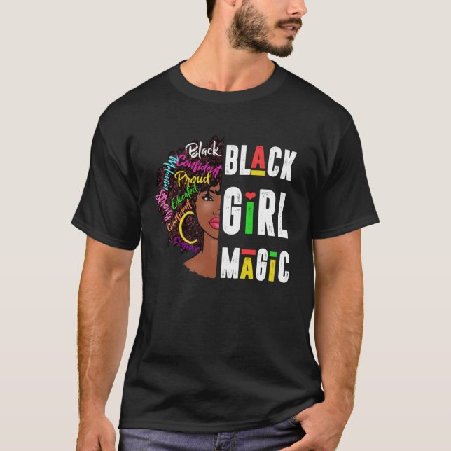 Black Girl Magic Black History Month Panthers T Shirt (Framsida)