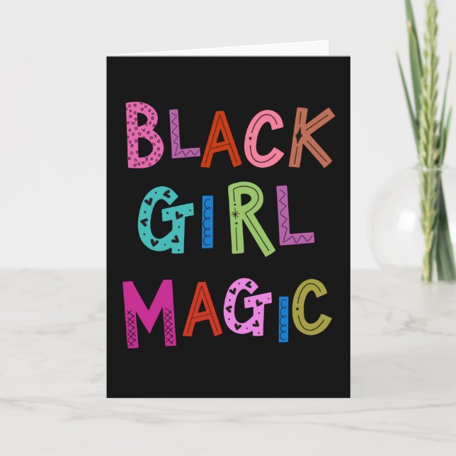 Black Girl Magic Black Queens Princess Kids Girls Kort (Framsida)