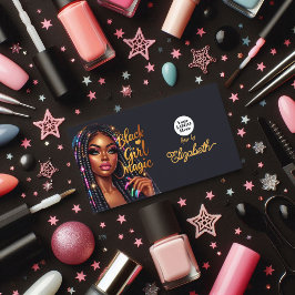 Black Girl Magic Elegant Hair Salon Branding Visitkort