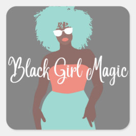Black Girl Magic Fyrkantigt Klistermärke