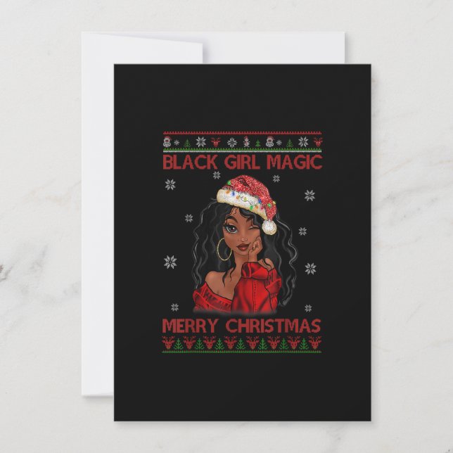 Black Girl Magic God jul African American Inbjudningar (Framsida)