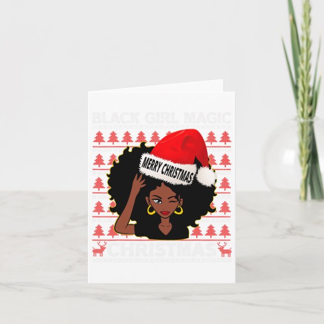 Black Girl Magic God jul African American Kort (Framsida)