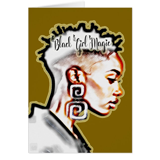 Black Girl Magic • Inspirerande Kaffehälsning  Hälsningskort (Framsidan)