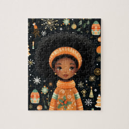 Black Girl Magic jul Puzzle för barn Pussel