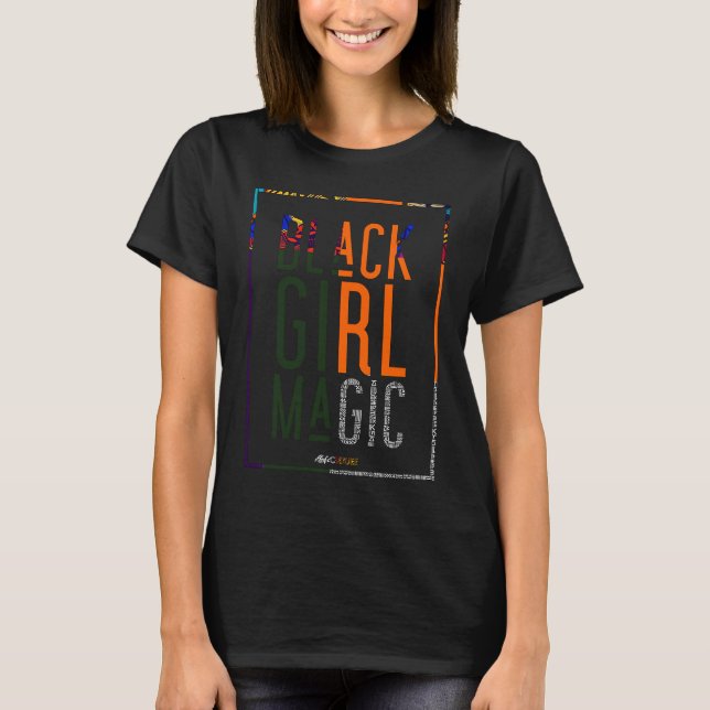 BLACK GIRL MAGIC Melanin Afro Queen HBCU Black His T Shirt (Framsida)