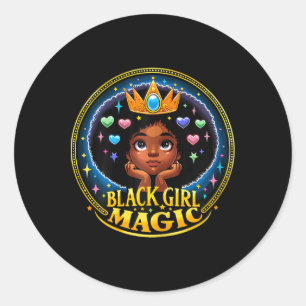Black Girl Magic Melanin Poppin Junetelfte Runt Klistermärke