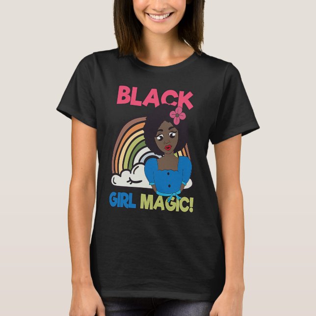 Black Girl Magic Melanin Pride African Afro Queen  T Shirt (Framsida)