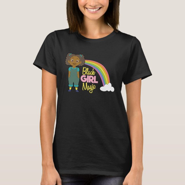 Black Girl Magic Melanin Pride African Afro Queen  T Shirt (Framsida)