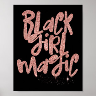 Black Girl Magic Rosa Stars Afro Black Queen Melan Poster