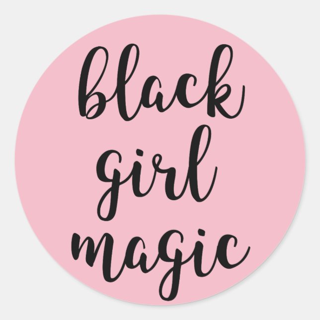 Black Girl Magic Sticker Runt Klistermärke (Framsida)