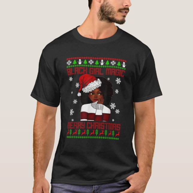 Black Girl Magic Ugly jul African American W T Shirt (Framsida)