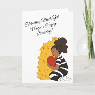 Black Girl Magthday Card Kort