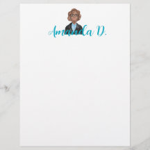 Black Girl med Glass Personlig Letterhead
