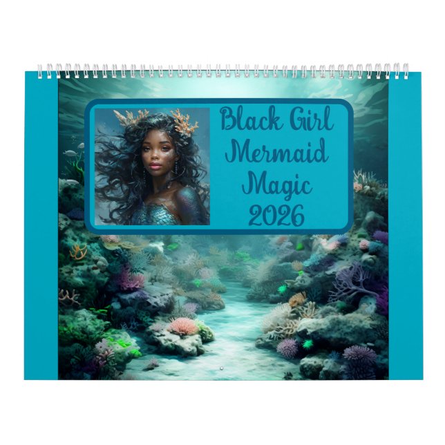 Black Girl Mermaid Magic 2026 Kalender (Omslag)
