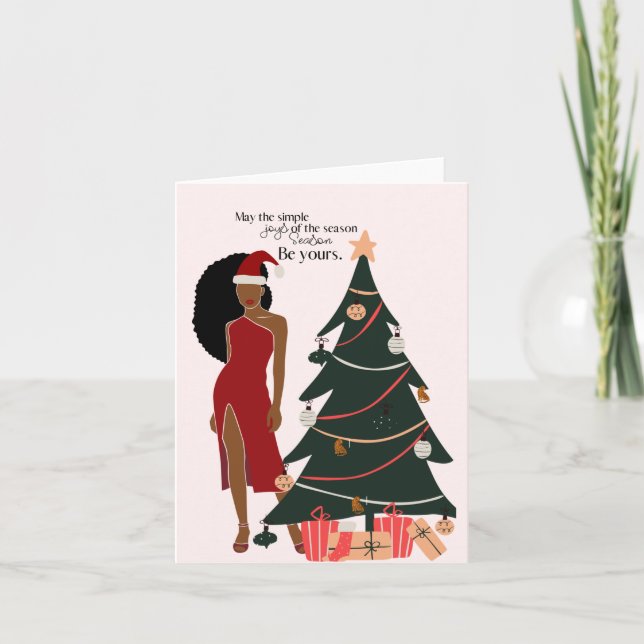 Black Girl Natural Hair-julkort Kort (Framsida)