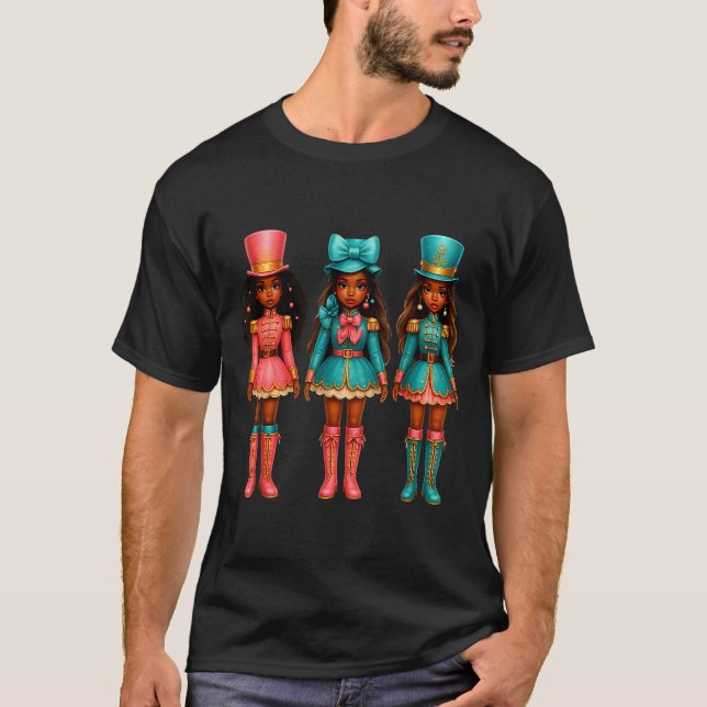 Black Girl Nutcracker Christmas Nk Nutcracker Xmas T Shirt (Framsida)