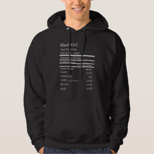 Black Girl Nutrition Facts Black History Månad Hoodie